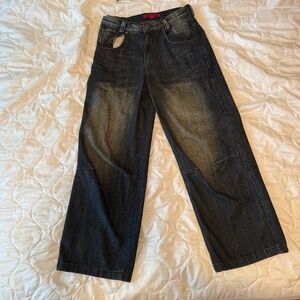 Jaded London Dark Blue Sandwashed Colossus Jeans